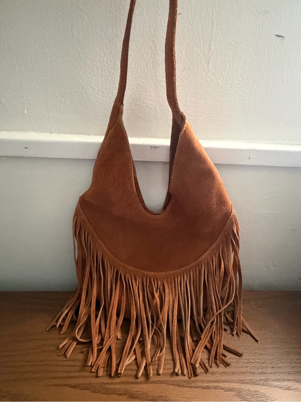 Harbour 2nd Suede Fringe Shoulder Bag in Brown